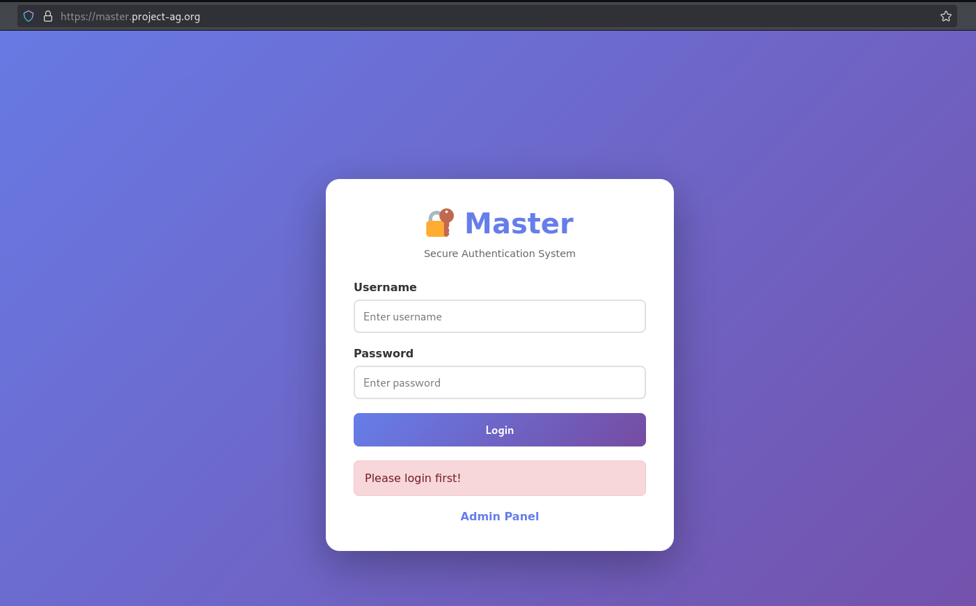 Master Admin Panel Error