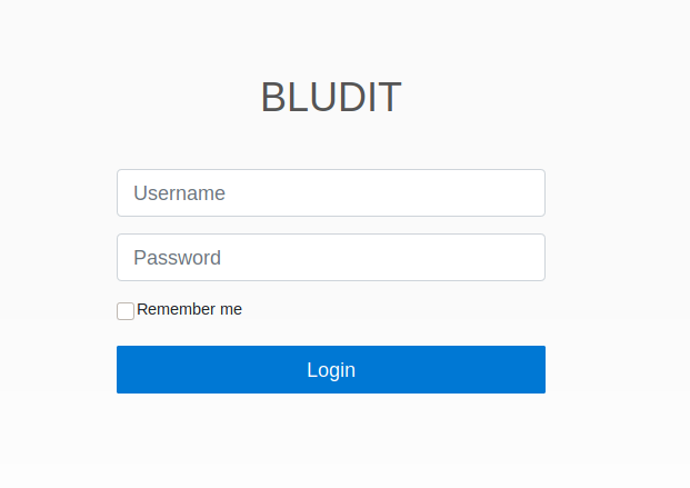 Bludit login page
